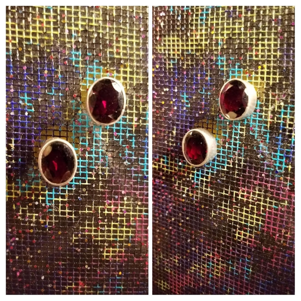 Pair Ruby post earrings